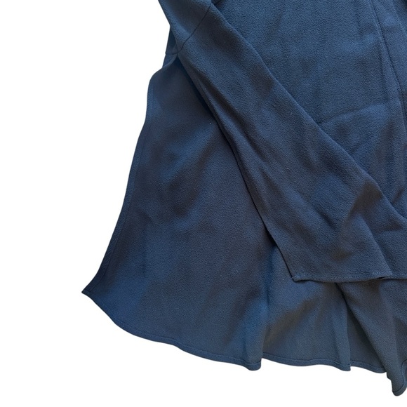 COS V-Neck Long Sleeve Buttondown Midi Shirt Dress Dark Navy Women’s Sz 4 - Picture 3 of 5